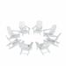 Westintrends 8 Pcs Outdoor Folding HDPE Adirondack Patio Chairs Weather Resistant White