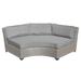 Afuera Living Curved Armless Outdoor Wicker Patio Sofa in Grey