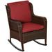 Outsunny Wicker Rocking Chair Outdoor Rocker w/ Cushions Wine Red