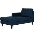 Modern Contemporary Urban Design Living Lounge Room Left Arm Chaise Lounge Chair Navy Blue Fabric