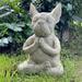 Outdoor French Bulldog Garden Statue Meditation Resin Craft Dog Memorials Dog Figures Statue for Office Home Decor New
