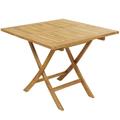 DecMode 36 x 30 Brown Teak Wood Slatted Outdoor Dining Table 1-Piece