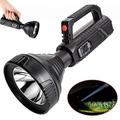 LED Flashlight Rechargeable 50000 Lumens Super Bright Flashlights Big Beam Long-Range Spotlight Flashlight Waterproof Torch Light for Camping Fishing Hunting Hiking Patrol