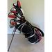 Mens Golf Set Complete Driver 3 & 5 Fairway Woods Hybrid Irons Putter Sand Wedge & Deluxe Stand Bag Right Handed