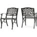 Noble House Sarasota Aluminum Patio Dining Arm Chair in Bronze (Set of 2)