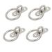 Unique Bargains 4pcs 316 Stainless Steel 5mm Thick Oblong Sail Shade Pad Eye Plate w Ring