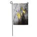 SIDONKU Closeup View of Brightly Lit Yellow Birch Tree Leaves on Twigs Late in Autumn Light to Dark Gray Floral Garden Flag Decorative Flag House Banner 28x40 inch