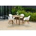 Llorient 5 Piece Solid Wood 100% FSC Certified Round Patio Dining Set