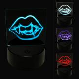 Vampire Lips and Teeth Halloween LED Night Light Sign 3D Illusion Desk Nightstand Lamp