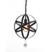 Warehouse of Tiffany Devin Matte Black 1-Light Metal/Crystal Orb Hanging Chandelier