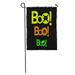 SIDONKU Green Neon Boo Text Halloween Fluorescent Graphics and in Orange Garden Flag Decorative Flag House Banner 12x18 inch