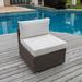 COSIEST Outdoor Furniture Brown Armless Chair for Expanding Wicker Sectional Sofa Set