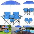 Goorabbit Canopy Chair Foldable W/ Sun Shade Beach Camping Folding Outdoor Fishing Support 180lbs Blue