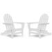 DuroGreen Folding Adirondack Chairs Made with All-Weather Tangentwood Set of 2 Oversized High End Patio Furniture for Porch Lawn Deck or Fire Pit No Maintenance USA Made White