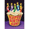 Toland Home Garden Happy Birthday Cupcake 28 x 40 Inch Decorative Candle Party House Flag