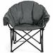 Folding Camping Moon Padded Chair with Carry Bag Cup Holder Portable