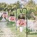 1/2 Pack Shepherds Hook for Garden 48/36in Tall - 1/2in Thick Hummingbird Bird Feeder Pole Shepards Hanging Plants Basket Hanger Light Solar Lantern Mason Jar Wind Chime Wedding Metal Heavy Duty