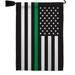 Thin Green Line Garden Flag Set Military Service 13 X18.5 Double-Sided Yard Banner