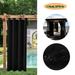 LiveGo Blackout Outdoor Patio Curtains - Weatherproof Sun Blocking UV and Fade Resistant Cabana Grommet Top Curtains for Gazebo Front Porch Pergola Yard 52*94 in 1 Panel Black