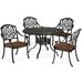 Homestyles Capri Aluminum 5 Piece Outdoor Dining Set in Charcoal