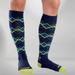 Fresh Legs Unisex Chevron Argyle Socks-NVY/KIWI-Lrg