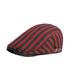 WITHMOONS Cotton Striped Ivy Newsboy Cap Cabbie Gatsby Golf Beret Hat YZ30107 (Red)