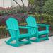 GARDEN Set of 2 - Plastic Outdoor Rocking Chairs for Patio Porch Turquoise