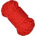 Casewin All Purpose Rope 8 mm 10M - 32 Feet Length Strong Multifunctional Soft Cotton Rope Natural Twisted Durable Long Ropes(Red)