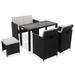 Lixada 6 Piece Outdoor Dining Set with Cushions Poly Rattan Black