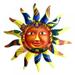 Stibadium Metal Sun Wall Decor Outdoor Glass Sculpture Colorful Hanging Decorations for Patio Garden or Living Room