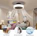 15 Ceiling Fan Light Bedroom Dimmable LED Chandelier 3 Speed Remote Control 15 Inch LED Enclosed Round Ceiling Fan Light White Pendant Lamp Dimmable Ceiling Fan Lights Bedroom Dimmable Ceiling Lamp