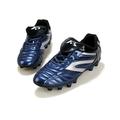 SIMANLAN Men Comfort Mesh Soccer Cleats School Breathable Lace Up Sneakers Running Lightweight Flat Shoe Dark Blue Long Nail 30