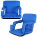 ZenSports 2 Pack 6 Reclining Folding Stadium Chair Seat for Bleachers Blue