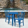 Flash Furniture 24-inch Round Indoor/ Outdoor 3-piece Metal Table and Chairs Set Blue