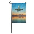 LADDKE Air Airplane Flying Over Tropical Sea at Beautiful Sunset Sunrise Garden Flag Decorative Flag House Banner 12x18 inch