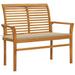 Patio Bench with Beige Cushion 44.1 Solid Teak Wood