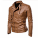 Xerarch Men s Plus Size Leather Motorcycle Biker Long Sleeve Collar Zipper Coat Jacket Men s Leather Coat Men s