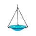 Achla Designs 12 In Crackle Glass Bowl and Birdbath Yard Decoration Teal