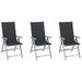 Maboto Garden Reclining Chairs 3 pcs with Cushions Solid Acacia Wood