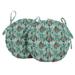 Vargottam Indoor/Outdoor Round Bistro Chair Cushions Block Print 15-Inch Bistro Chair Pads Waterproof Seat Chair Cushion For Home/Office- Set Of 2 (Aquamarine Green)