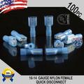 100 Pack 16-14 Gauge Nylon Fully Insulated Quick Disconnect Female .250 Connector