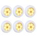 LED Motion Sensor Puck Light Cordless Battery-Powered LED Night Light 6 LEDs Stick-anywhere Closet Light Stair Lights Wall Lights for Hallway Bedroom Kitchen (6PACK Warm white)