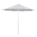 California Umbrella Venture Series 9 Ft Octagonal Aluminum Patio Umbrella W/ Push Lift & Fiberglass Ribs - Matted White Frame / Olefin Gray White Cabana Stripe Canopy