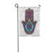 LADDKE Multicolored of Hamsa Hand Symbol Fatima Sign All Seeing Eye Vintage Garden Flag Decorative Flag House Banner 12x18 inch