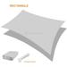 Sunshades Depot 22 FT x 22 FT Square Waterproof Knitted Shade Sail Curved Edge Light Grey 180 GSM UV Block Shade Fabric Pergola Cartpot Awning Canopy Replacement Awning Customize Available
