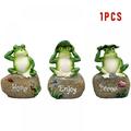 1PC Frog Garden Statues Figurines Frog Sitting on Stone Statue Frogs Decor Garden Statue for Yard Ornaments and Fairy Garden Accessories - Pattern Send by Randomly