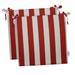 RSH DÃ©cor Indoor Outdoor Set of 2 Foam Dining Chair Seat Cushions 18.5 x 16 x 2 Red & White Stripe