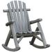 Outsunny Wood Rocking Chair Indoor Outdoor Wooden Adirondack Rocker Log