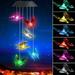 Solar Powered LED Wind Chime Outdoor Color-Changing Led Butterfly /Star Wind Chimes Automatic Light Sensor Outdoor Indoor Decor Yard Decorations Solar Light Mobile Memorial Wind Chimes Birthday Gifts