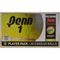 Penn Championship Extra Duty Tennis Balls Player Pack 20 Cans (60 Balls Total)